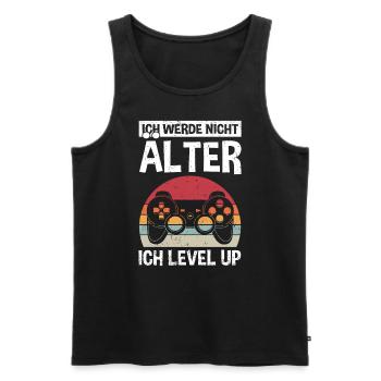 Ich werde nicht Älter Ich Level Up | Gaming Konsol - Männer Premium Bio Tank Top - Schwarz - Vorne - Michal (187cm)