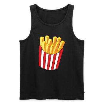 Pommes Frites Pommes Liebhaber Fast Food Fritte Ro - Männer Premium Bio Tank Top - Schwarz - Vorne - Michal (187cm)