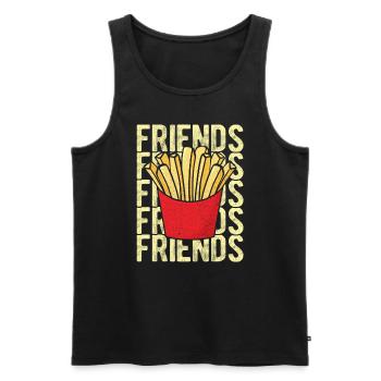 Pommes Fritten Frites Pommes Fans - Friends? Gesch - Männer Premium Bio Tank Top - Schwarz - Vorne - Michal (187cm)