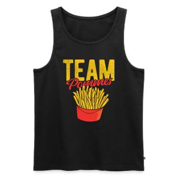 Team Pommes French Fries Crew Pommes Frites Gesche - Männer Premium Bio Tank Top - Schwarz - Vorne - AI Model Male 178 light (178cm)