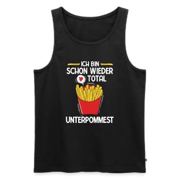 Pommes Frites Pommes Liebhaber Pommes Fritten Spru - Männer Premium Bio Tank Top - Schwarz - Vorne - Michal (187cm)