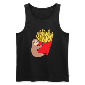 Pommes Frites Pommes Geschenk Pommes Fritten Spruc - Männer Premium Bio Tank Top - Schwarz - Vorne - Michal (187cm)