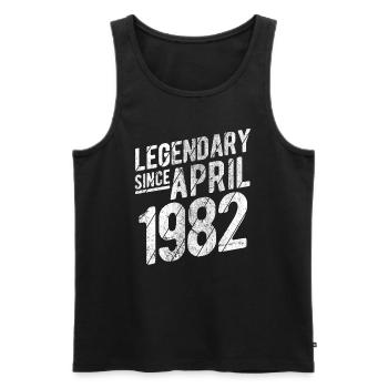 Retro 40th Birthday Gift Legendary Since April 198 - Männer Premium Bio Tank Top - Schwarz - Vorne - Michal (187cm)