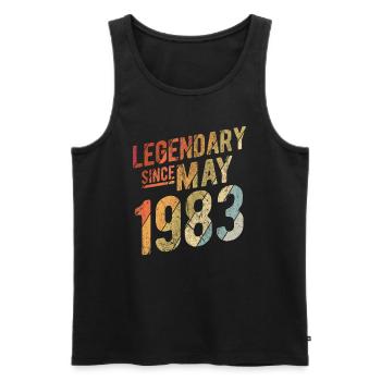 40th Birthday Gift Legendary Since May 1983 40 Yea - Männer Premium Bio Tank Top - Schwarz - Vorne - AI Model Male 178 light (178cm)