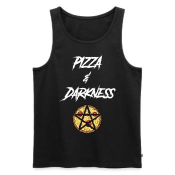 Goth Pizza Und Dunkelheit - Männer Premium Bio Tank Top - Schwarz - Vorne - Michal (187cm)