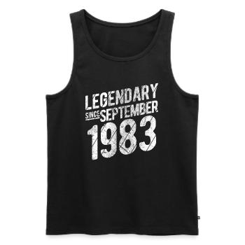 40th Birthday Gift Legendary Since September 1983 - Männer Premium Bio Tank Top - Schwarz - Vorne - Michal (187cm)