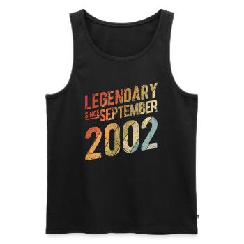 20th Birthday Gift Legendary Since September 2002 - Männer Premium Bio Tank Top - Schwarz - Vorne - AI Model Male 178 light (178cm)