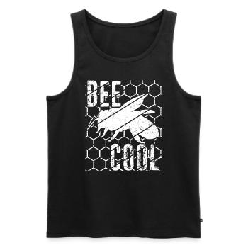 Bee Cool Bienen Imker Nachhaltigkeit Klimaschutz U - Männer Premium Bio Tank Top - Schwarz - Vorne - Michal (187cm)