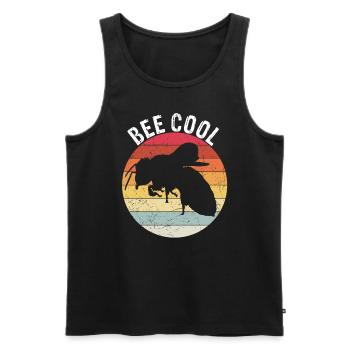 Bee Cool Bienen Imker Nachhaltigkeit Klimaschutz G - Männer Premium Bio Tank Top - Schwarz - Vorne - Michal (187cm)