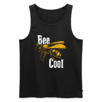 Bee Cool Bienen Imker Nachhaltigkeit Klimaschutz G - Männer Premium Bio Tank Top - Schwarz - Vorne - Michal (187cm)