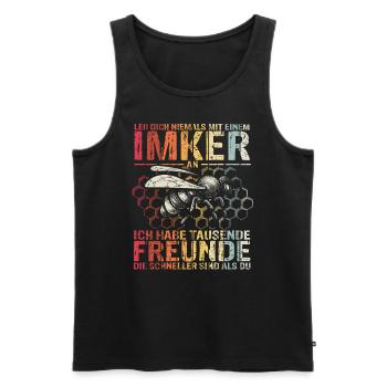 Imker Bienen Leg dich niemals mit einem Imker an G - Männer Premium Bio Tank Top - Schwarz - Vorne - AI Model Male 178 light (178cm)