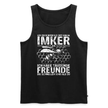 Imker Bienen Leg dich niemals mit einem Imker an S - Männer Premium Bio Tank Top - Schwarz - Vorne - AI Model Male 178 light (178cm)