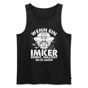Wenn ein Imker Rennt, Solltest du es auch! Imker G - Männer Premium Bio Tank Top - Schwarz - Vorne - AI Model Male 178 light (178cm)