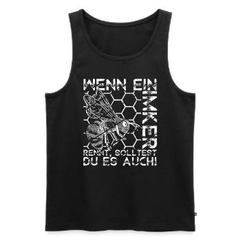 Wenn ein Imker Rennt, Solltest du es auch! Imker S - Männer Premium Bio Tank Top - Schwarz - Vorne - AI Model Male 178 light (178cm)