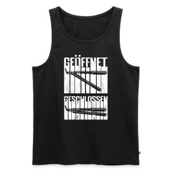 Friseure geöffnet geschlossen witziges Friseur Ges - Männer Premium Bio Tank Top - Schwarz - Vorne - Michal (187cm)