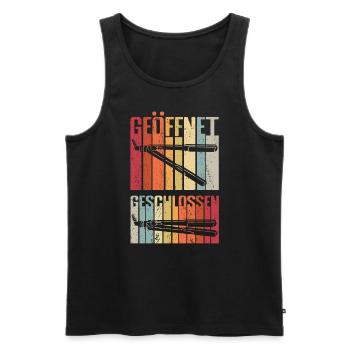 Friseure geöffnet geschlossen witziges Friseur Ges - Männer Premium Bio Tank Top - Schwarz - Vorne - Michal (187cm)