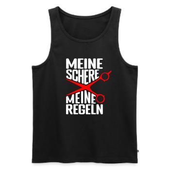 Meine Schere - Meine Regeln Friseur Salon Friseuri - Männer Premium Bio Tank Top - Schwarz - Vorne - Michal (187cm)