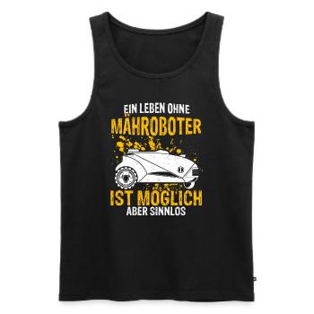 Mähroboter Garten Rasenroboter Mäher Geschenk - Männer Premium Bio Tank Top - Schwarz - Vorne - Michal (187cm)