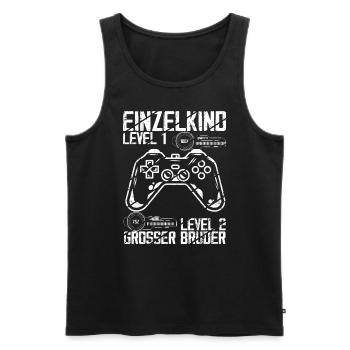 Einzelkind Level 1 Complete Loading Level 2 Grosse - Männer Premium Bio Tank Top - Schwarz - Vorne - AI Model Male 178 light (178cm)