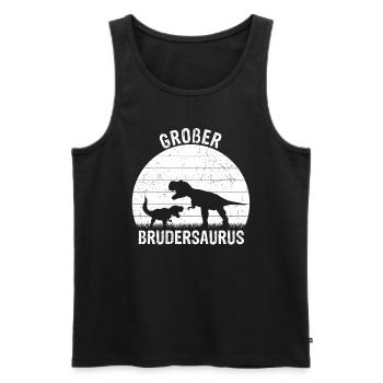Großer Brudersaurus T-Rex Dino Geschenk Großer Bru - Männer Premium Bio Tank Top - Schwarz - Vorne - Michal (187cm)