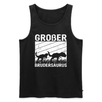 Großer Brudersaurus T-Rex Dino Geschenk Großer Bru - Männer Premium Bio Tank Top - Schwarz - Vorne - Michal (187cm)