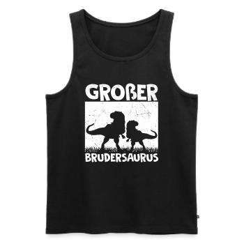 Großer Brudersaurus T-Rex Dino Geschenk Großer Bru - Männer Premium Bio Tank Top - Schwarz - Vorne - Michal (187cm)