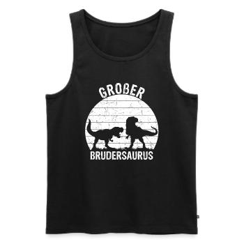Großer Brudersaurus T-Rex Dino Geschenk Großer Bru - Männer Premium Bio Tank Top - Schwarz - Vorne - Michal (187cm)