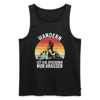 Wandern ist wie spazieren, nur krasser Wanderer Sp - Männer Premium Bio Tank Top - Schwarz - Vorne - Michal (187cm)