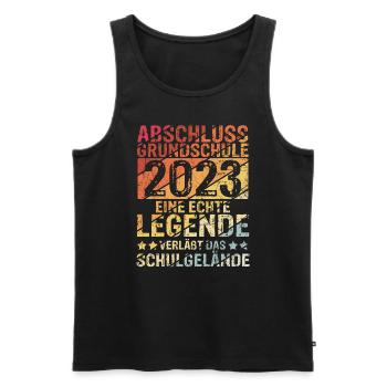 Grundschule - Eine Legende Grundschule Abschluss 2 - Männer Premium Bio Tank Top - Schwarz - Vorne - Michal (187cm)