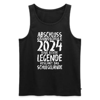 Grundschule Legende verläßt Schulgelände Abschluss - Männer Premium Bio Tank Top - Schwarz - Vorne - Michal (187cm)