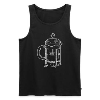 French Press Kaffeekanne Geschenk Kaffee Liebhaber - Männer Premium Bio Tank Top - Schwarz - Vorne - Michal (187cm)