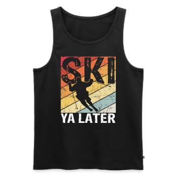 Vintage Ski Ya Later Retro Skifahrer Skifahrer Ges - Männer Premium Bio Tank Top - Schwarz - Vorne - AI Model Male 178 light (178cm)