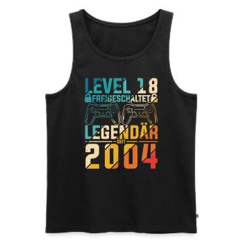 Level 18 Jahre Geburtstag 2004 LAN-Party Motiv Gam - Männer Premium Bio Tank Top - Schwarz - Vorne - Michal (187cm)
