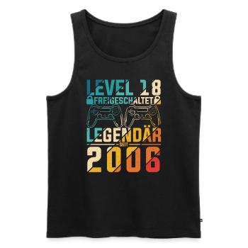 Level 18 Jahre Geburtstag 2006 LAN-Party Motiv Gam - Männer Premium Bio Tank Top - Schwarz - Vorne - Michal (187cm)