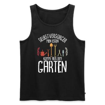 Selbstversorger Mein Essen Kommt Aus Dem Garten - - Männer Premium Bio Tank Top - Schwarz - Vorne - Michal (187cm)