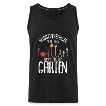 Selbstversorger Mein Essen Kommt Aus Dem Garten - - Männer Premium Bio Tank Top - Anthrazit - Vorne - Alexander (188cm)