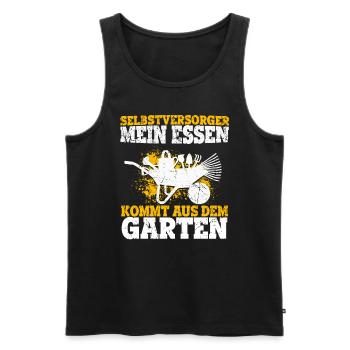 Selbstversorger Mein Essen Kommt Aus Dem Garten - - Männer Premium Bio Tank Top - Schwarz - Vorne - Michal (187cm)