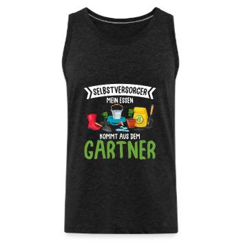 Selbstversorger Mein Essen Kommt Aus Dem Garten - - Männer Premium Bio Tank Top - Anthrazit - Vorne - Alexander (188cm)