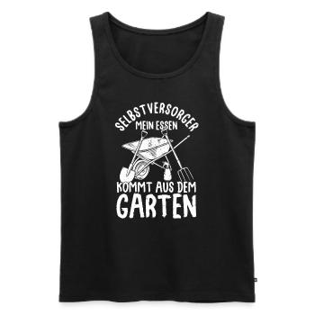 Selbstversorger Mein Essen Kommt Aus Dem Garten - - Männer Premium Bio Tank Top - Schwarz - Vorne - Michal (187cm)