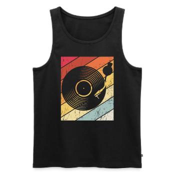 Vinly Plattenspieler Schallplatte 80s 90s Retro Sa - Männer Premium Bio Tank Top - Schwarz - Vorne - Michal (187cm)