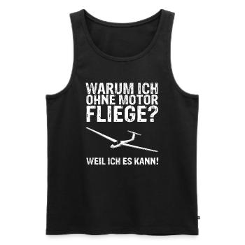 Segelfliegen Ohne Motor Gleitflugzeug Segelflugzeu - Männer Premium Bio Tank Top - Schwarz - Vorne - Michal (187cm)