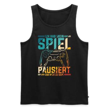 Gamer Zocker Design PC Spiel Gaming Geschenk Gamer - Männer Premium Bio Tank Top - Schwarz - Vorne - AI Model Male 178 light (178cm)