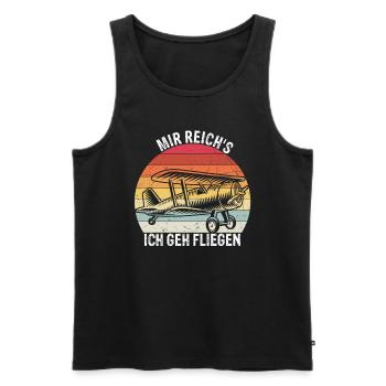 Mir Reichts Ich Geh Helikopter fliegen - Hubschrau - Männer Premium Bio Tank Top - Schwarz - Vorne - AI Model Male 178 light (178cm)