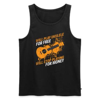 Will Play Ukulele Music For Free Will Stop Playing - Männer Premium Bio Tank Top - Schwarz - Vorne - Michal (187cm)