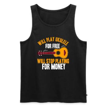 Ukulele Spieler Musik Musiker Gitarrist Geschenk f - Männer Premium Bio Tank Top - Schwarz - Vorne - Michal (187cm)