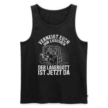 Lagergott Gabelstapler Staplerfahrer Lagerhalle Fa - Männer Premium Bio Tank Top - Schwarz - Vorne - AI Model Male 178 light (178cm)
