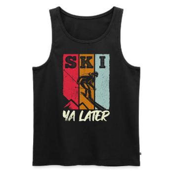 Vintage Ski Ya Later Retro Skifahrer Skifahrer Ges - Männer Premium Bio Tank Top - Schwarz - Vorne - Michal (187cm)