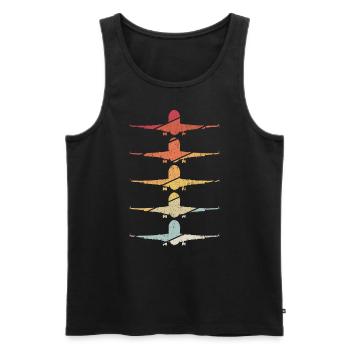 Retro Flugzeugführer Fliegen Vintage Flugzeug Pilo - Männer Premium Bio Tank Top - Schwarz - Vorne - Michal (187cm)