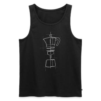 French Press Kaffeekanne Geschenk Kaffee Liebhaber - Männer Premium Bio Tank Top - Schwarz - Vorne - Michal (187cm)