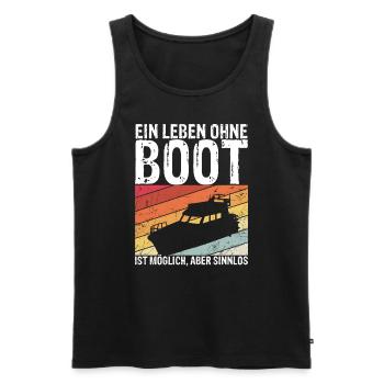 Boot Yacht Jolle Kajak Fan Geschenk Kapitän Schiff - Männer Premium Bio Tank Top - Schwarz - Vorne - Michal (187cm)